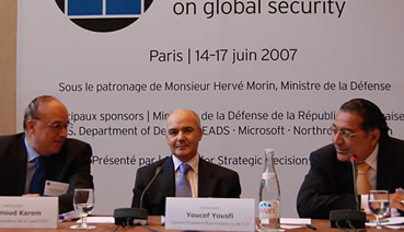 Ambassador Youcef Yousfi , Algrian Amb to the UN (center)